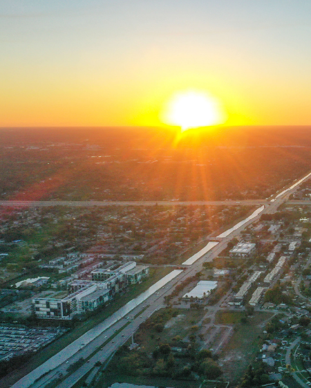 Sunset on the horizon