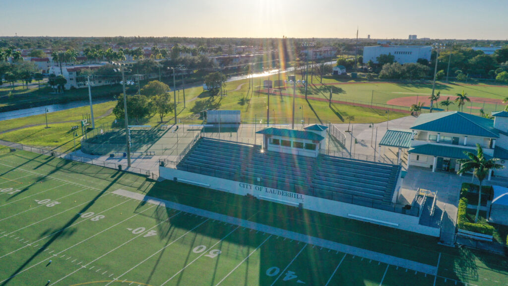 Aereal view of a sports field