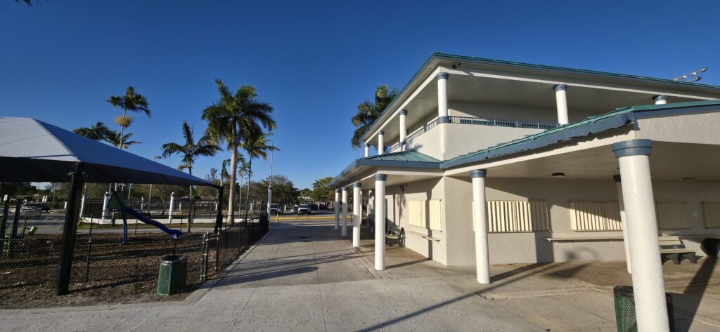 Park building with restrooms