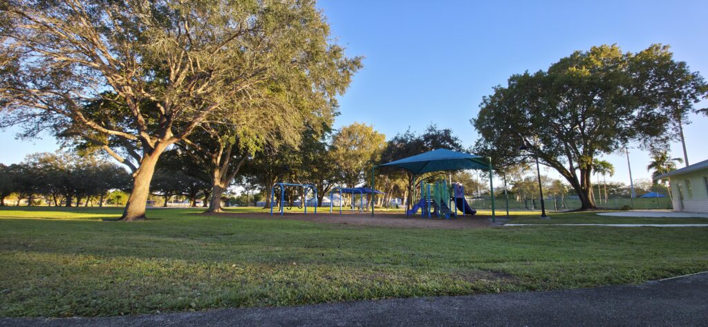 Park with large trees